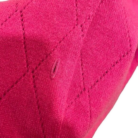 Precious Fibers Cardigan Women L Cashmere Pink Diamond Weave Long Sleeve - Picture 4 of 6